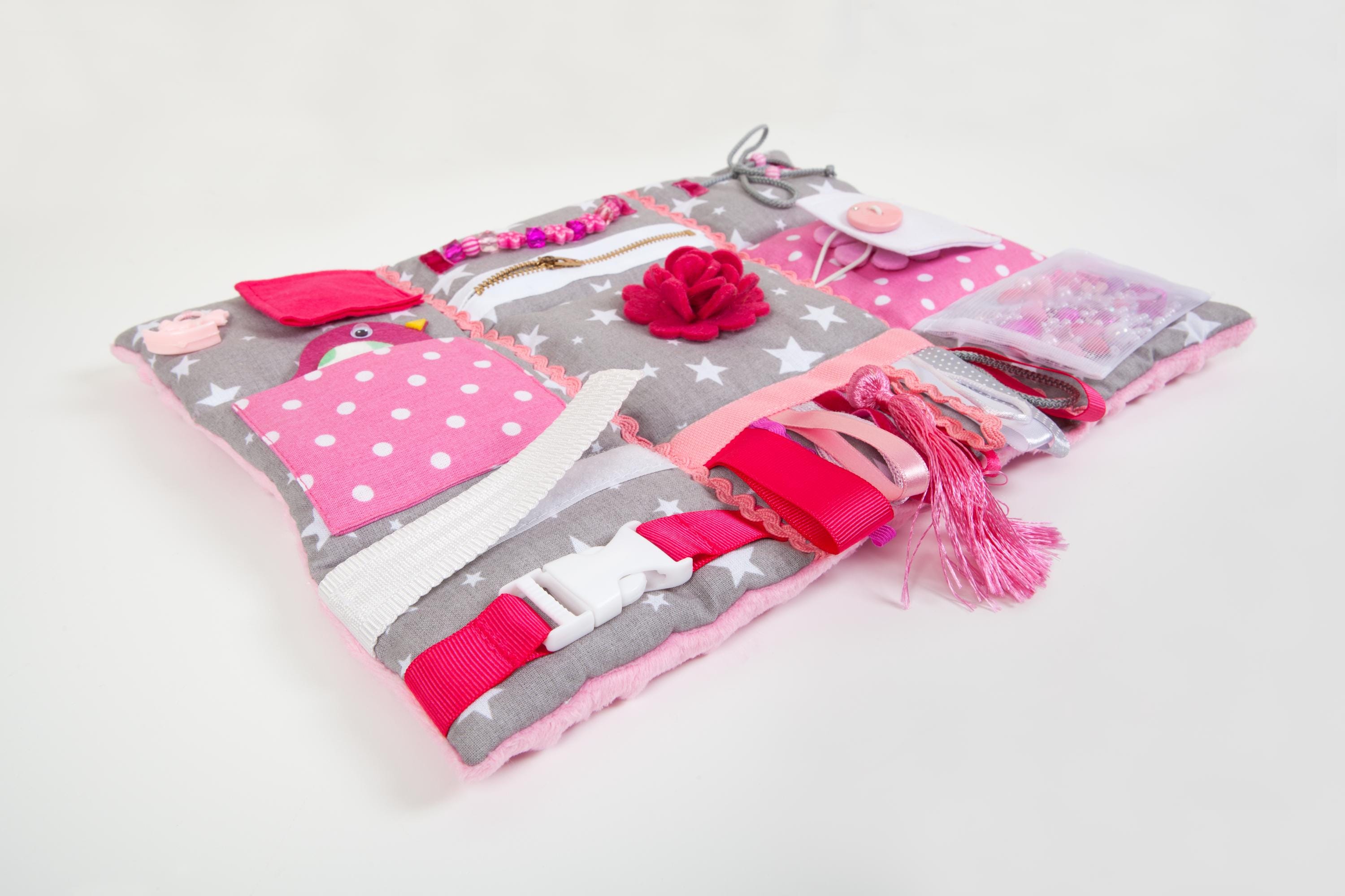 Coperta rosa Fidget per nonna con demenza, trapunta sensoriale Alzheimer Autismo ADHD, giocattolo tappetino tattile per attività sulla demenza, regalo per la mamma