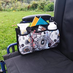 Wheelchair Bag Organizer, Senior Support, Wheel chair arm rest bag, Rollstuhltasche, Wheelchair accessory bag with zip