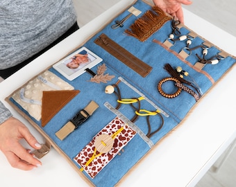 Elderly fidget blanket, Men's dementia sensory book, Activities for seniors with Alzheimer’s ADHD anxiety, for Nursing or Care Home patients