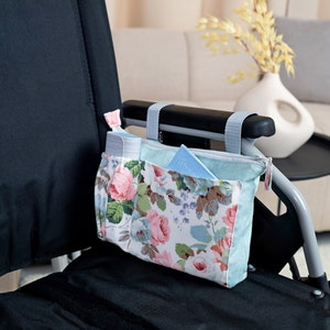 Rollstuhl Armlehnentasche - Passt Perfekt für Elektrorollstuhl, Gehwagen, Rollatoren - Zubehör - Stilvolle und hochfunktionelle Seitentasche, Organizer Caddy