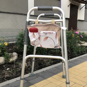 Wheelchair Side Bag, Mobility Aid Assisted Living, Special Needs Accessory Powerchair, Walker, Rollators, Caddy Organizer Pouch Tote