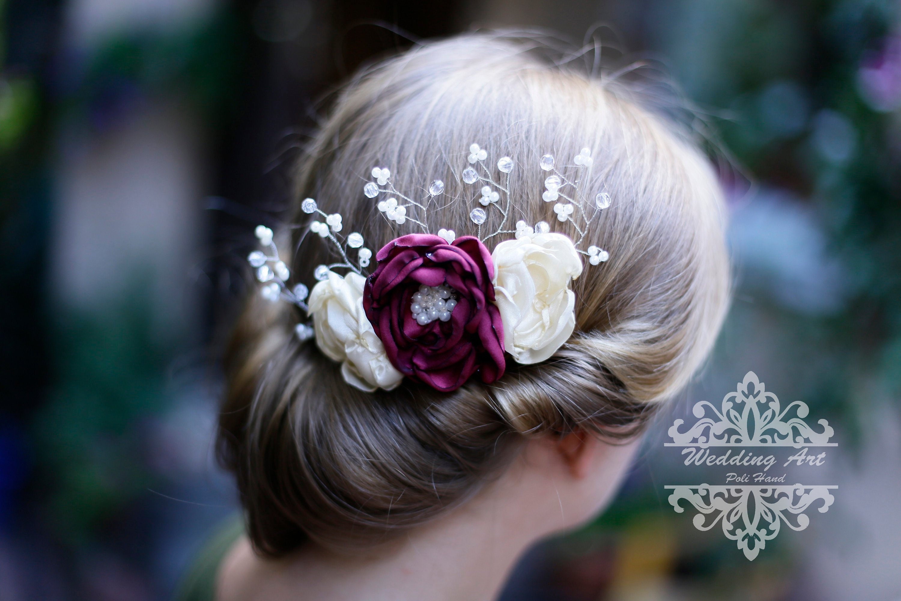 Hair Decoration Flowers in Hair Wedding Flowerswedding Hair Etsy UK