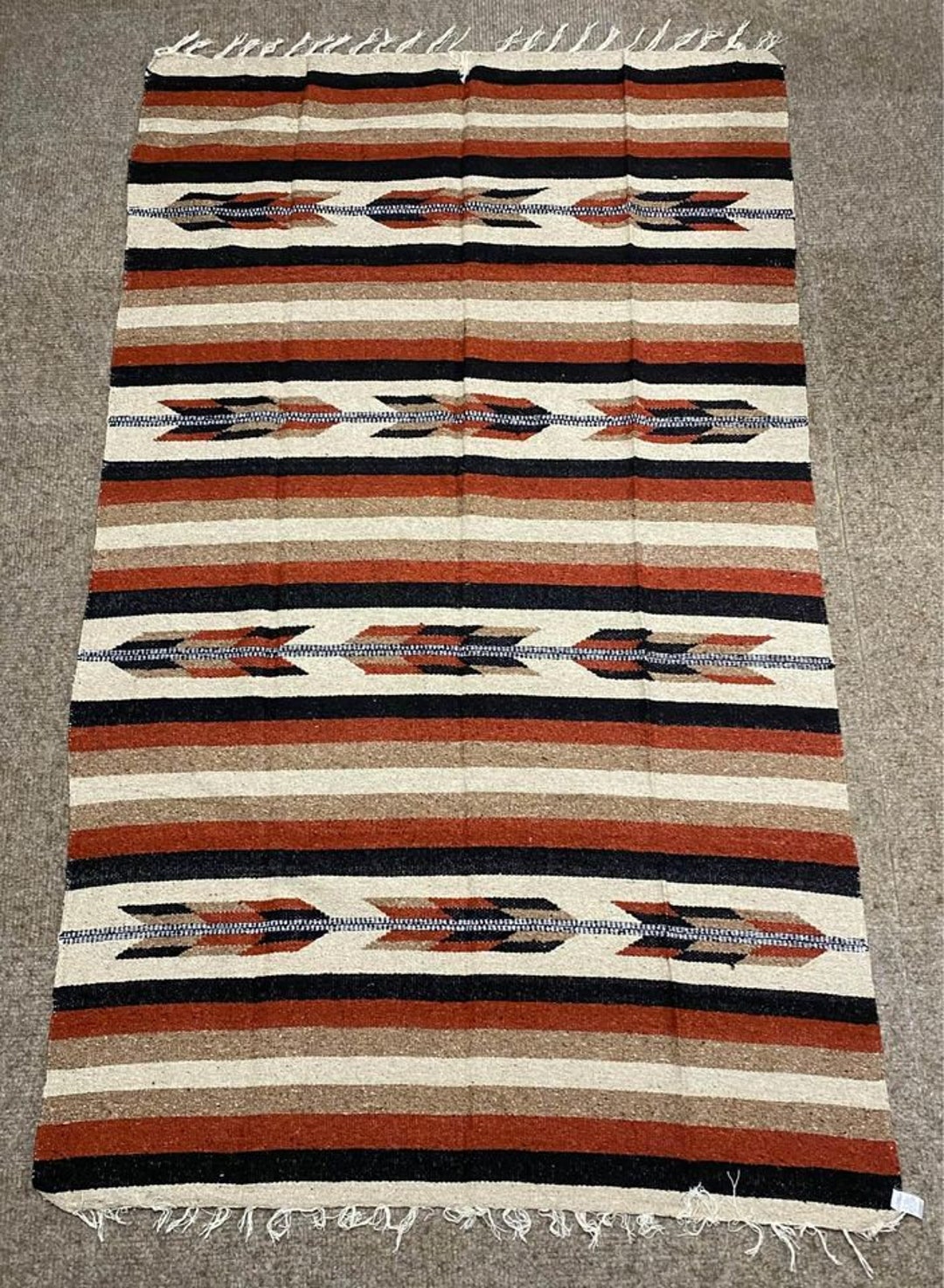 Authentic Mexican Blanket Hand Woven Yoga Mat Blanket 6'9x 41 Etsy
