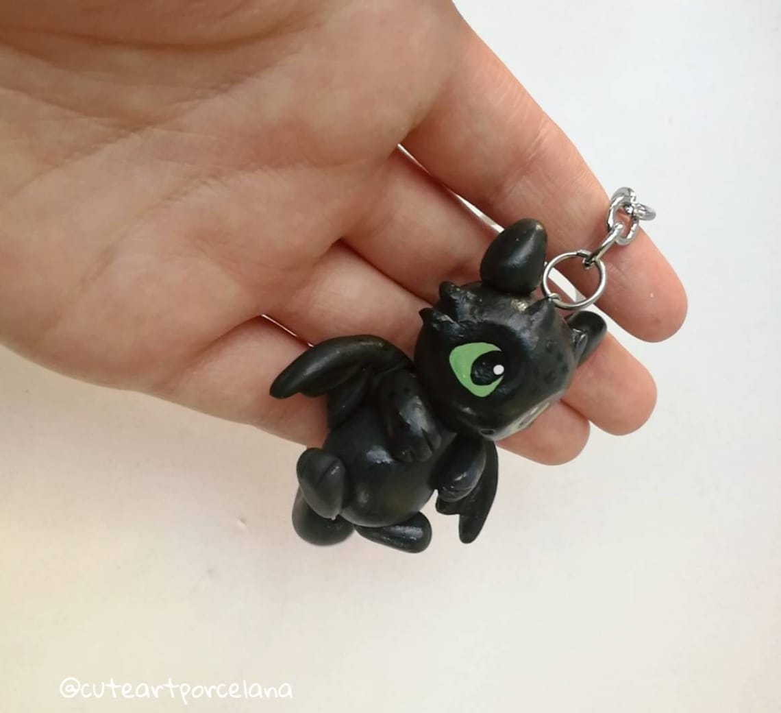 Toothless keychain how to train your dragon 3 night fury Etsy