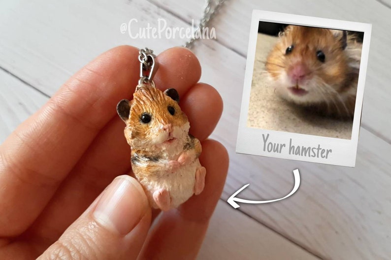 Hamster Pendant Custom Hamster Necklace Cute Hamster Etsy