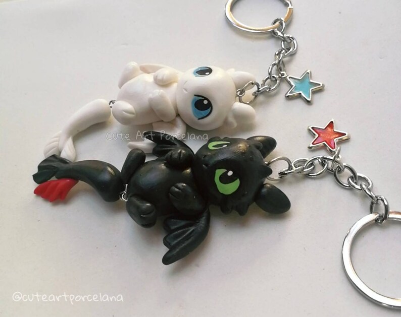 How to train your dragon keychain set Toothless and ligth Etsy