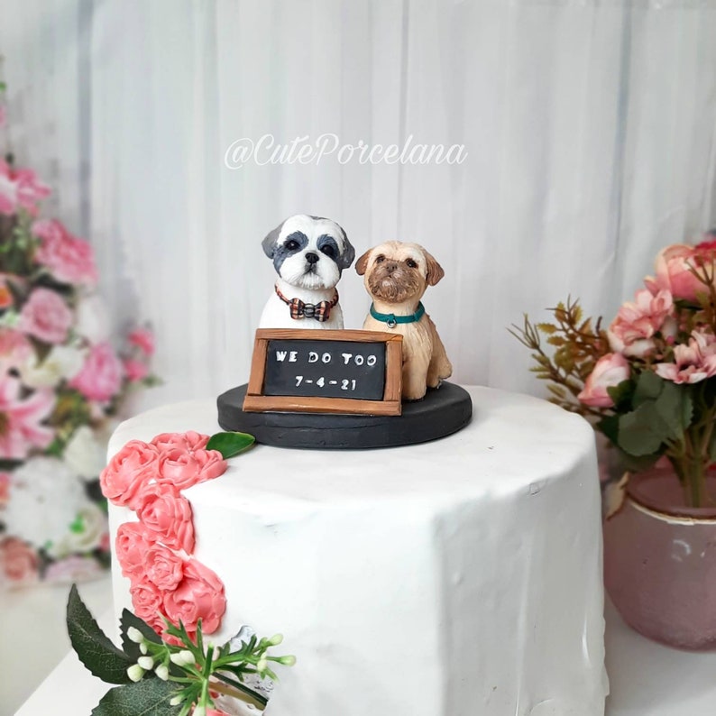 CUSTOM Dog Cake Topper Custom Dog Polymer Clay Pass Away Pet Etsy