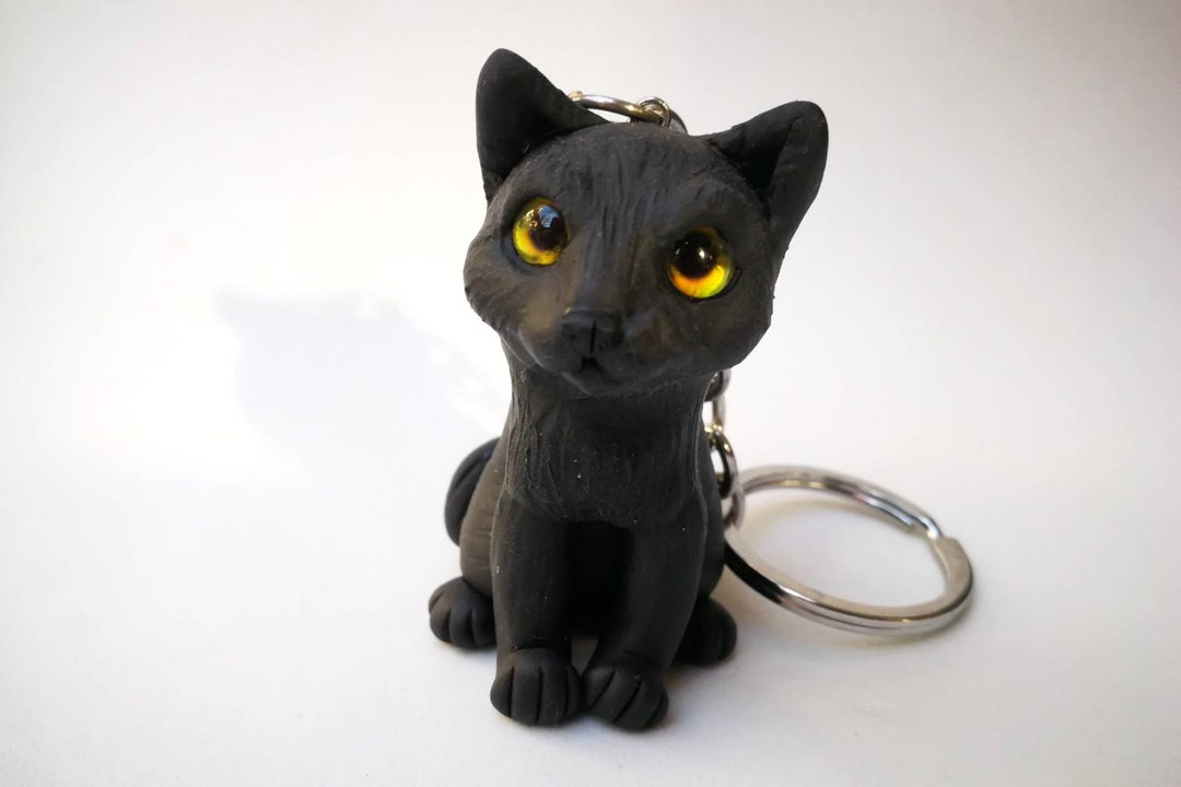Custom Cat Keychain Black Cat Gift for Cat Lovers and Cat Etsy
