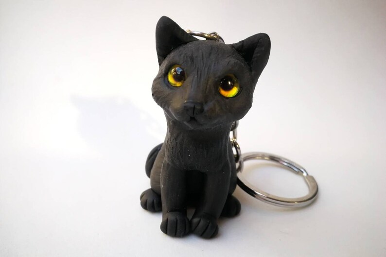 Custom Cat Keychain Black Cat Gift for Cat Lovers and Cat Etsy