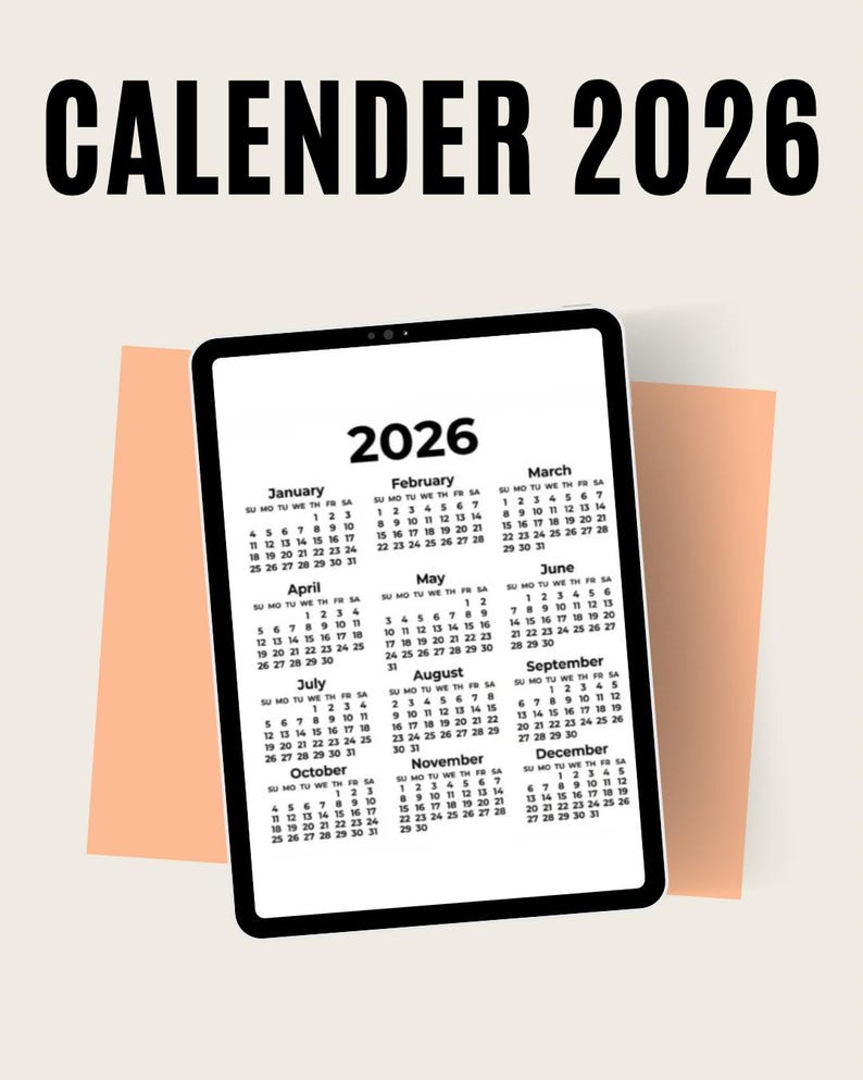 2026 Calendar Printable | Digital Download - Etsy New Zealand