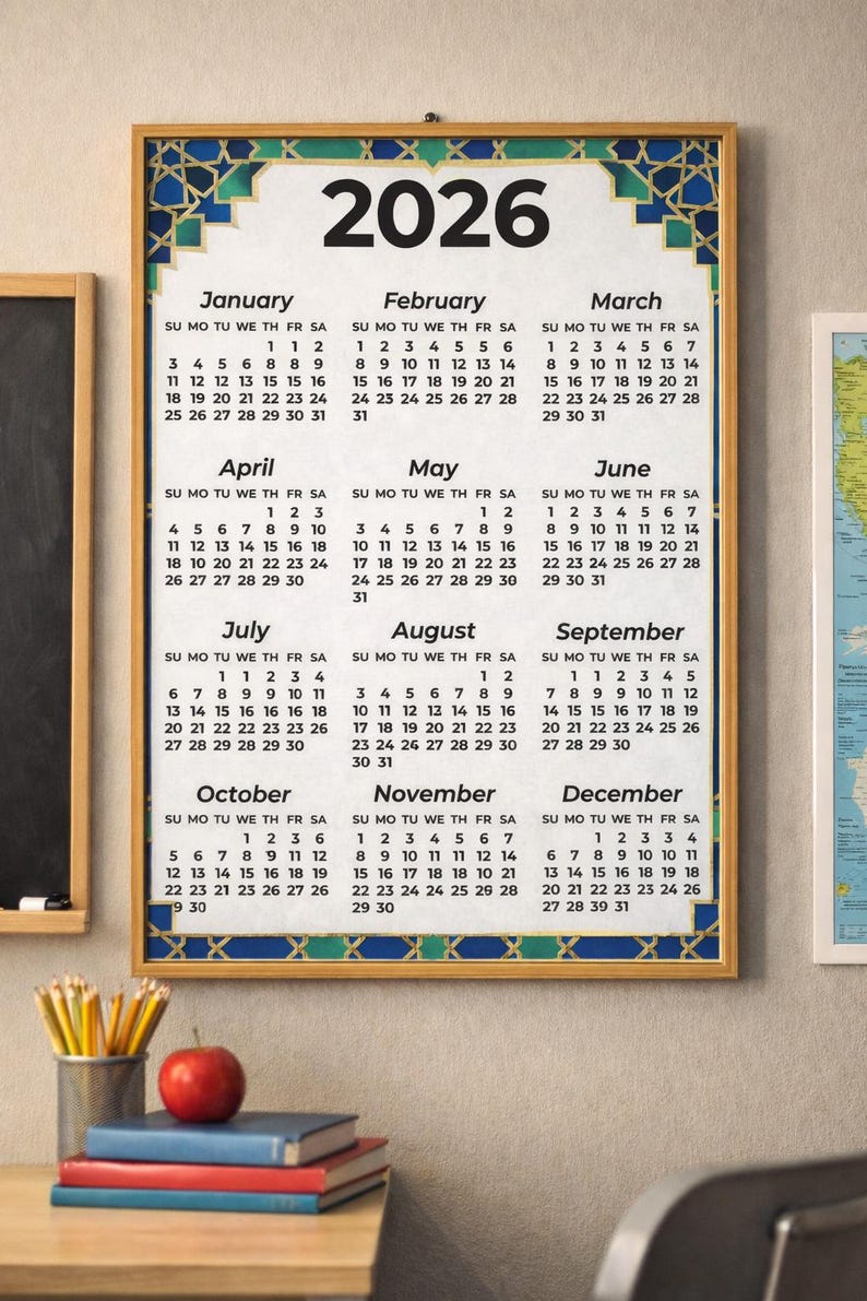 Kalender 2026 zum Ausdrucken | Digitaler Download | Druckbarer PDF ...