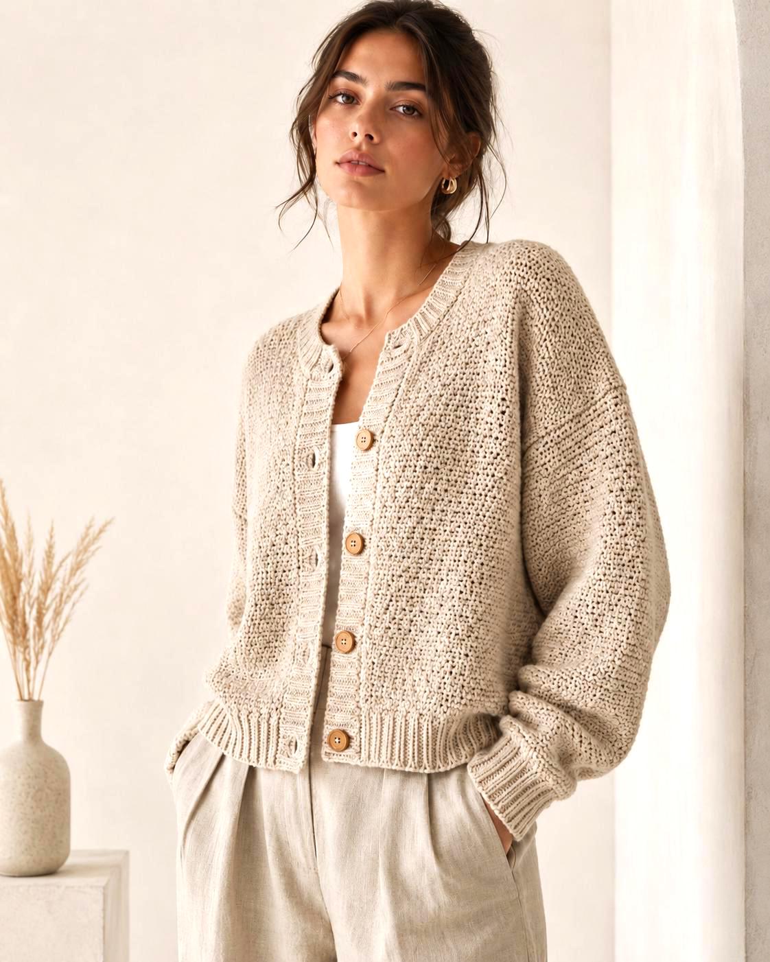 40 Cardigan Crochet Patterns for Easy Layering, Color, and Cozy Handmade Style 36 Minimalist Oatmeal Cardigan Crochet Guide Made to Measure