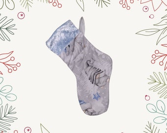 Gonk Delight: Fabric Christmas Stocking and Ornaments, Charming Decor for a Whimsical and Festive Holiday Celebration.