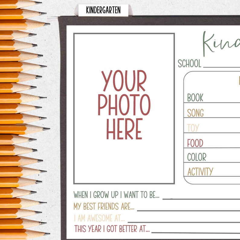 School Memory Box Printable NB 12th Grade Boho Earthy Colors Baby