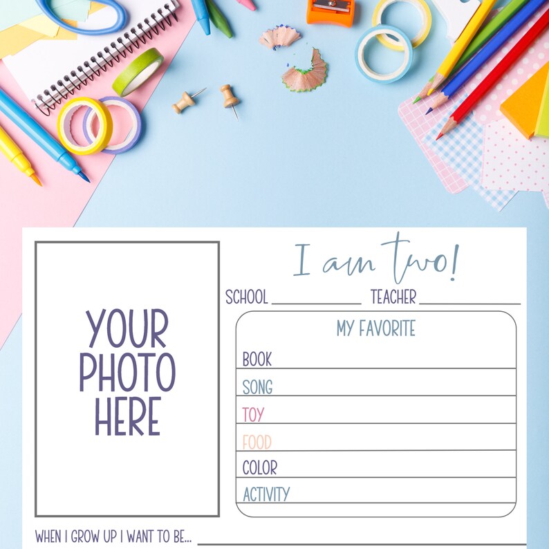School Memory Box Printable NB - 12th Grade | Dusty Pastel Colors ...