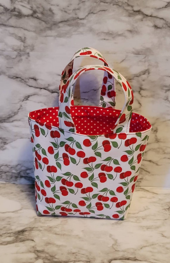 Cherry Gift Bag Mini Totehandmade Reusable Fabric Gift Bag Etsy