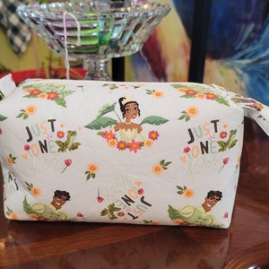 Cute Tiana Box Pouch Makeup Bag, Handmade Pouch, Pen Bag,pencils Pouch, School supplies Boxy Bag Travel Bag
