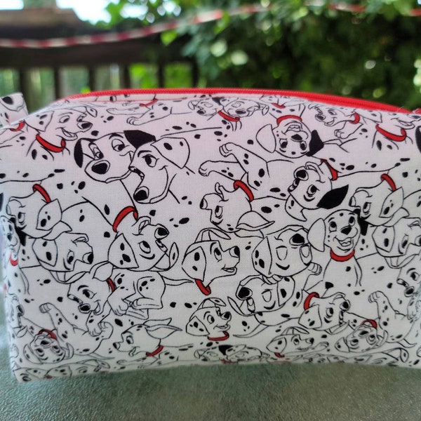 Cute Disney 101 Dalmatians Zipper Box Pouch, Handmade Pouch, Makeup Bag, Pen Bag, Pencil Bag, Crafts Supplies Pouch, School supplies Bag