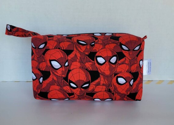 Cute Spiderman Zipper Box Pouch, Handmade Pouch, Makeup Bag,pen Bag,pencil  Bag ,crafts Supplies Box Pouch 