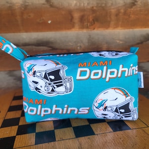 Miami Dolphins Travel Bag: Handmade Cosmetic Box Pouch