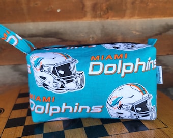 Miami Dolphins Travel Bag: Handmade Cosmetic Box Pouch