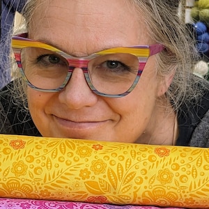 Lace - Mango || Love Always, AM Anna Maria Horner - Yellow Floral Blender