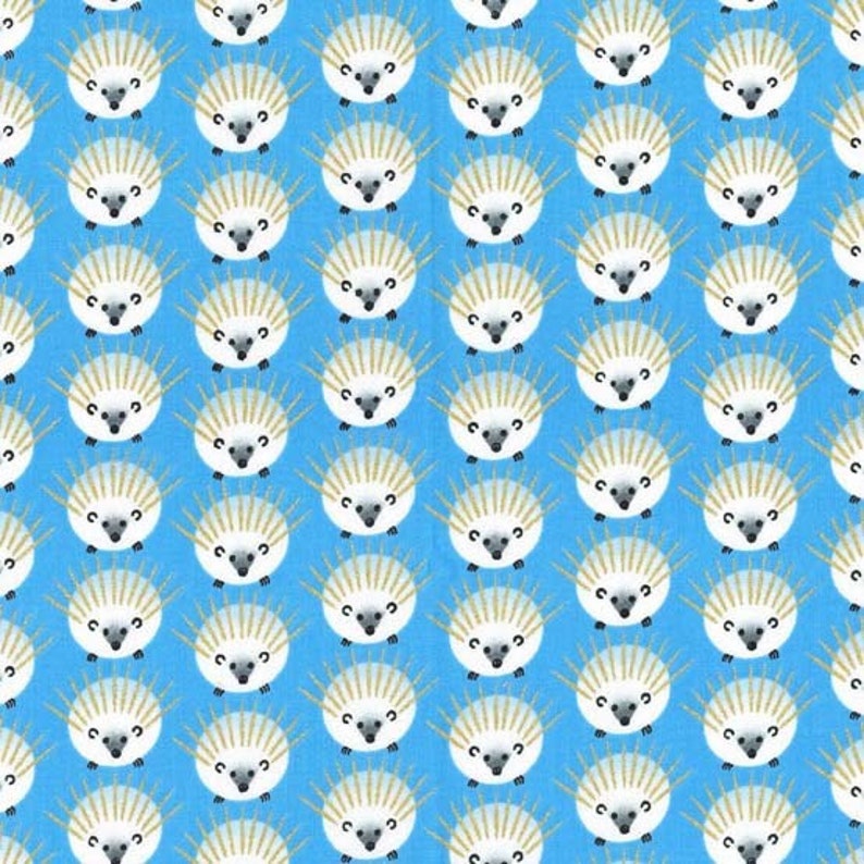 Cadet Navy OR Blue -Hedgehog fabric by Michael Miller 3 colors -Quills with metallic gold- Bubblegum pink