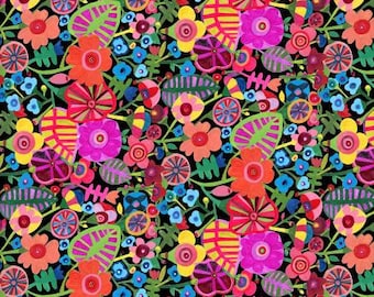 Bold and Colorful - Black Floral, RAINBOWS AND SUNSHINE by Sharon Nullmeyer