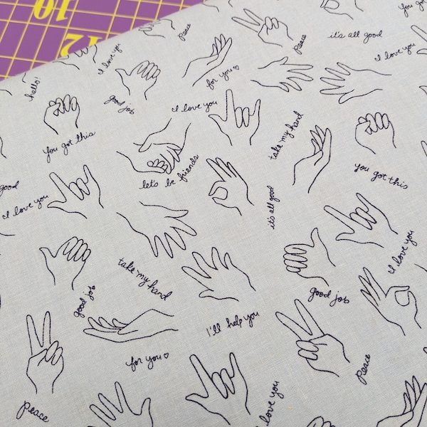 Sign Language Fabric Etsy
