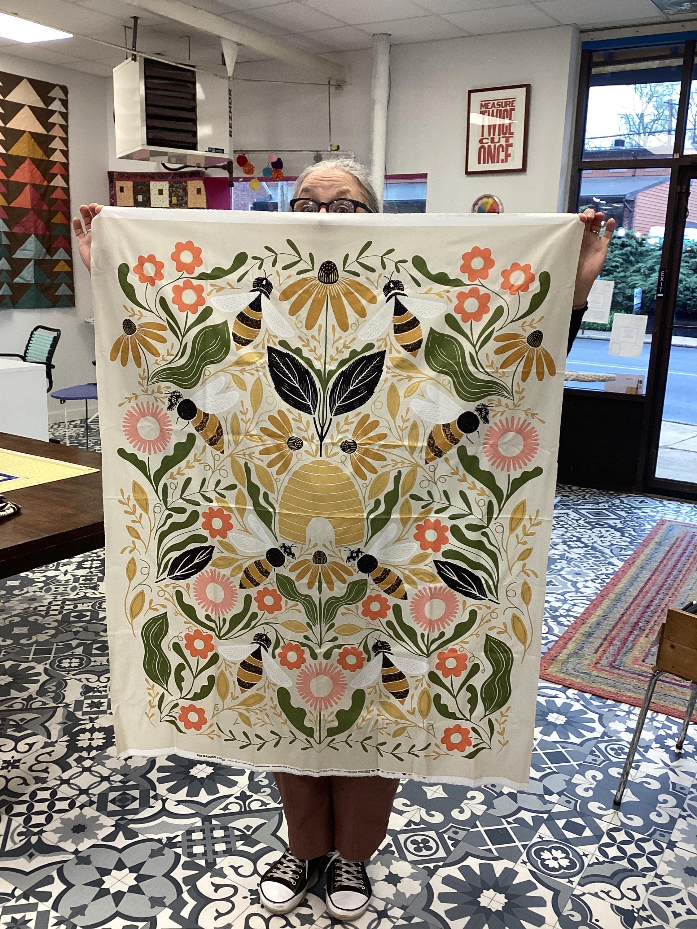 Bee Garden Panel Metallic Porcelain by Gingiber 36" x 44"