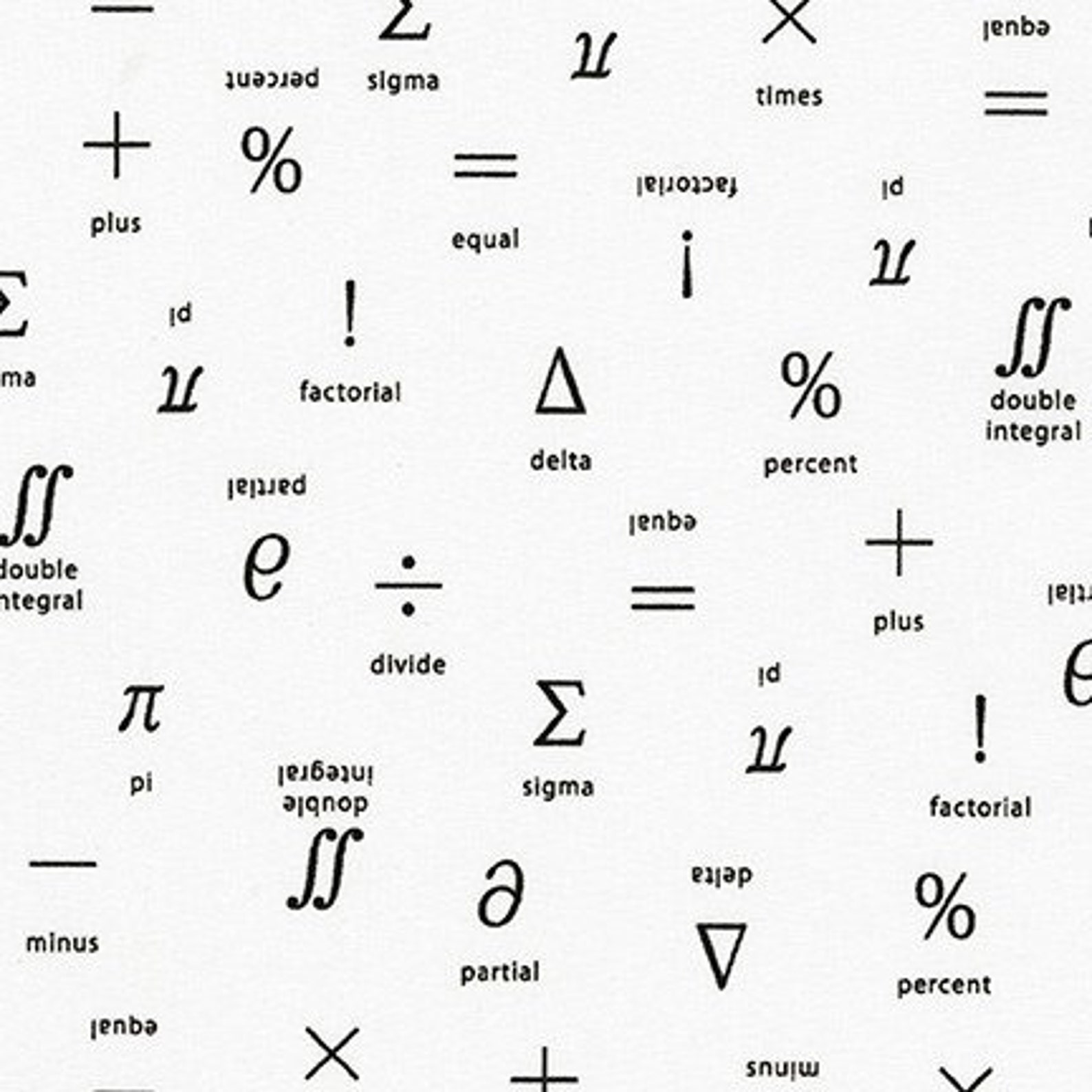 4 Colors Mathematics Fabrics Math Element on Black Blue - Etsy