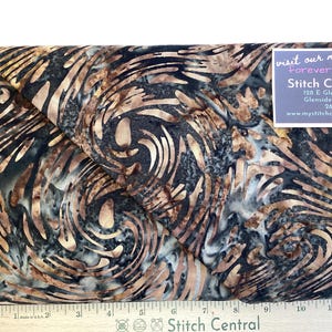 Tjaps Hickory Batiks Expressions by Riley Blake, brown modern swirl batik