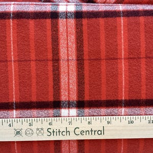 Plaid Red - Mammoth Organic Flannel - Holiday or Christmas Flannel - Robert Kaufman