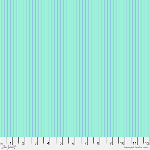 Purple stripes on Blue - Tiny Stripes - Misty || True Colors - By Tula Pink for Freespirit