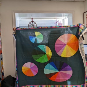 Dark Teal Color Wheel Panel by Annabel Wrigley 35&quot; x 44&quot;