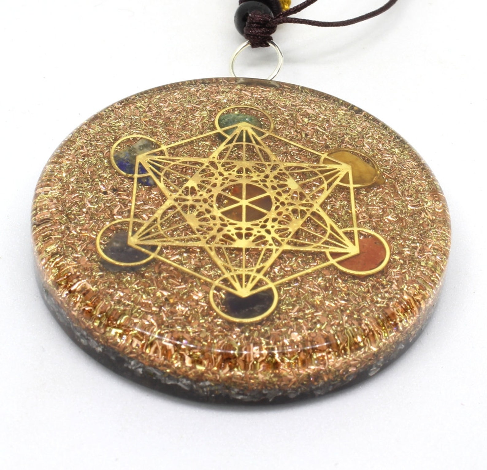 Metatron's Cube Merkaba Orgone Pendant 7 Major Chakras Etsy