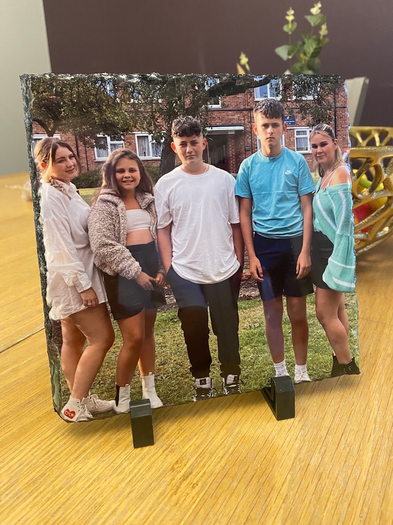 Personalised Square Photo Slate Natural Slate Gift or Keepsake with High Definition Colour Picture Print image 5