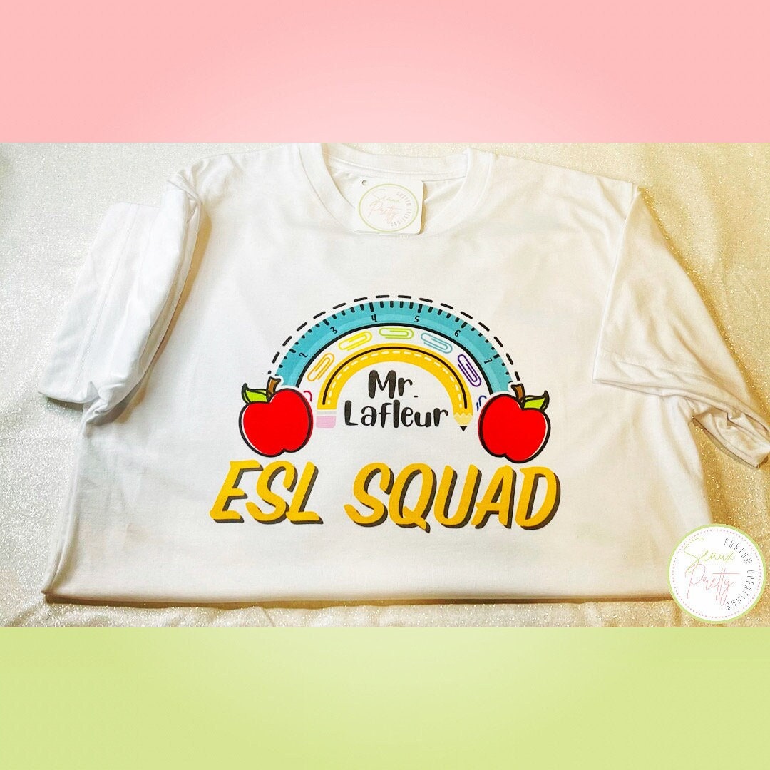 Teacher Squad Rainbow Shirt - Etsy