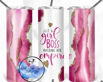 Girl Boss Tumbler | Building Her Empire Tumbler | Just a Girl Boss Building Her Empire Tumbler | Small Business Tumbler | Sublimated Tumbler