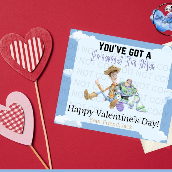 Toy Story Valentines Card Etsy