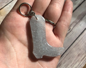 Cowboy Boot Resin Keychain