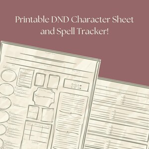Printable Dnd Character Sheet, Spell Tracker, Hand-drawn, Journal ...