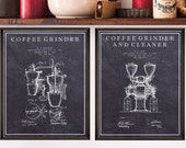 Kitchen Wall Art - Coffee Bean Grinder Patent Print - Vintage Patent Print Set of 2 (1904 and 1911) - PP87
