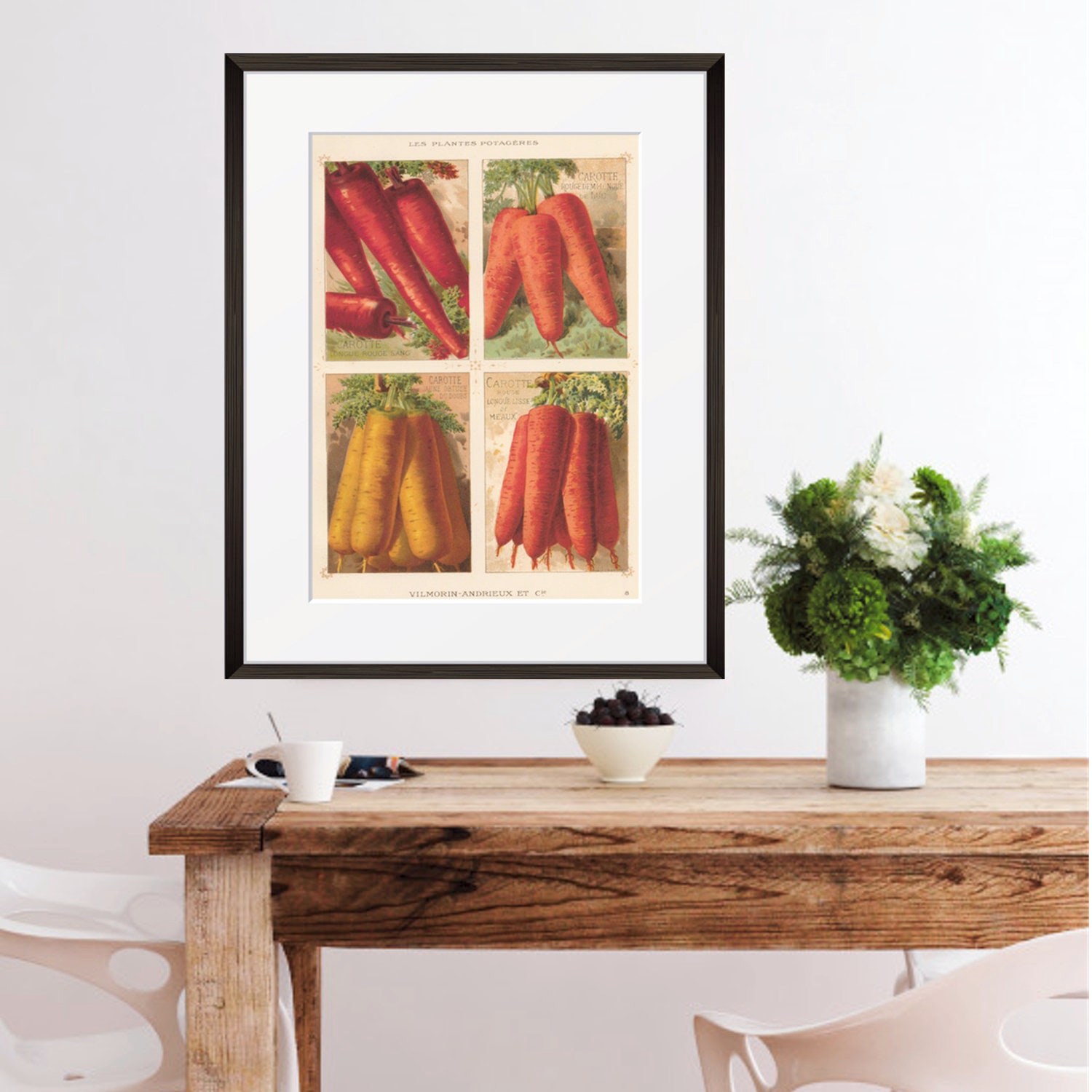 Arte de la pared de la cocina ilustración de alimentos | Etsy