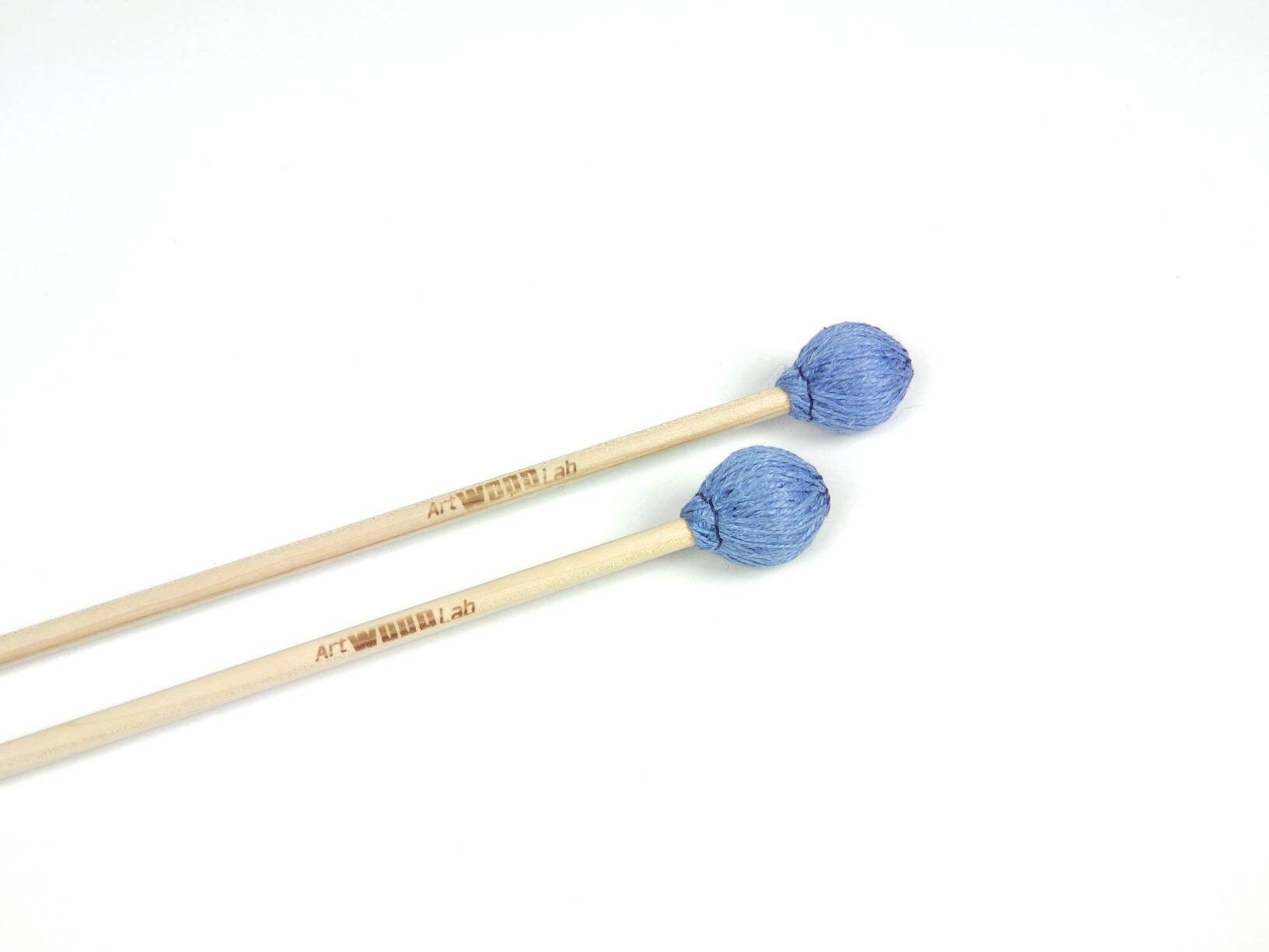 Wrapped Mallets Set of 4 with Linen Blue Yarn for xylophone / Etsy