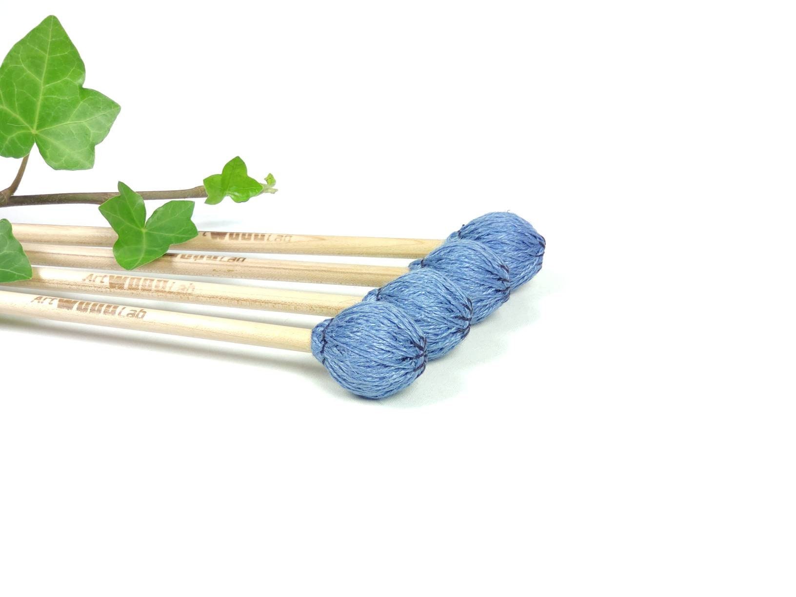 Wrapped Mallets Set of 4 with Linen Blue Yarn for xylophone / Etsy