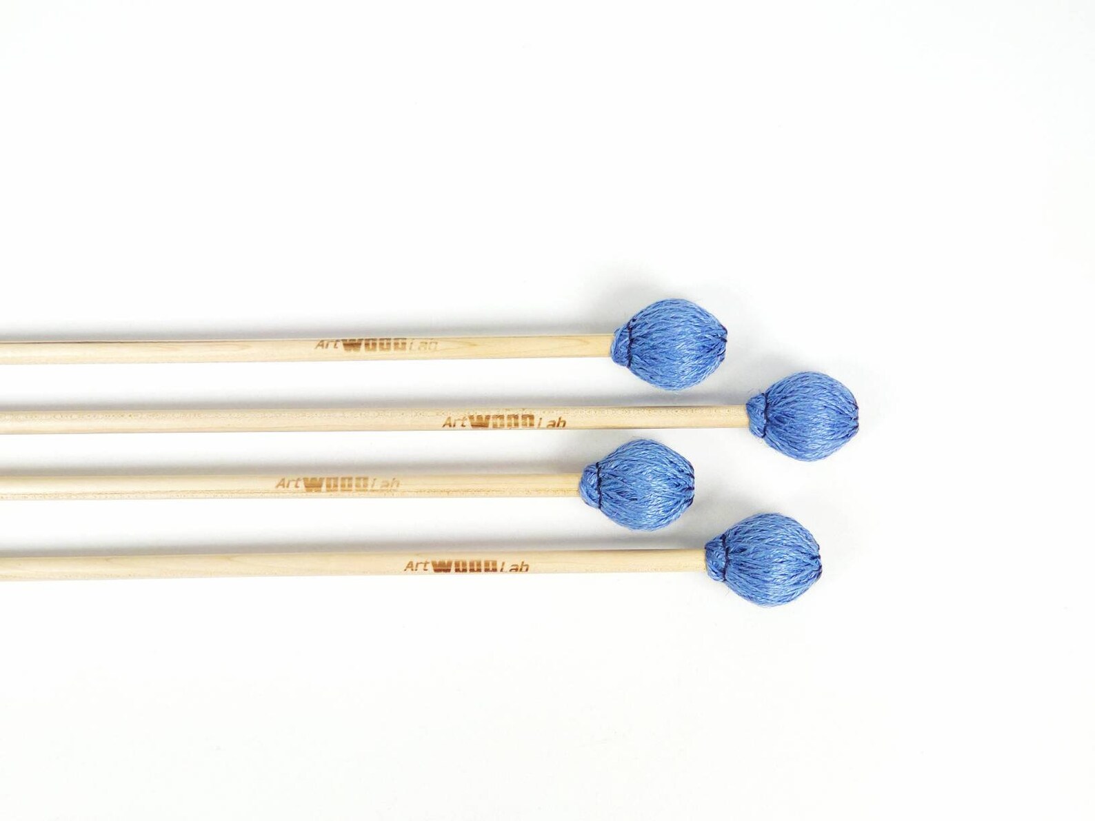 Wrapped Mallets Set of 4 with Linen Blue Yarn for xylophone / Etsy