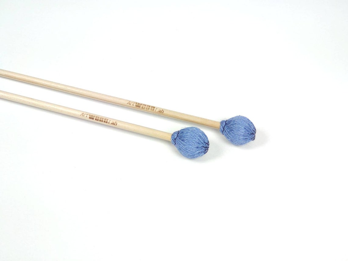 Wrapped Mallets Set of 4 with Linen Blue Yarn for xylophone / Etsy
