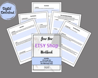 Etsy Workbook, Etsy Listing, Open Etsy Shop, Get 40 Free Listings, Etsy Help, Etsy Referral Link, 40 Free listings for New Etsy Sellers