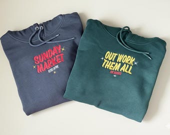 Customized Embroidered Sunday Flea Market Custom Brand Hoodie Premium Cotton Hoodies, Personalized Shirt, Personalized Small Business Hot